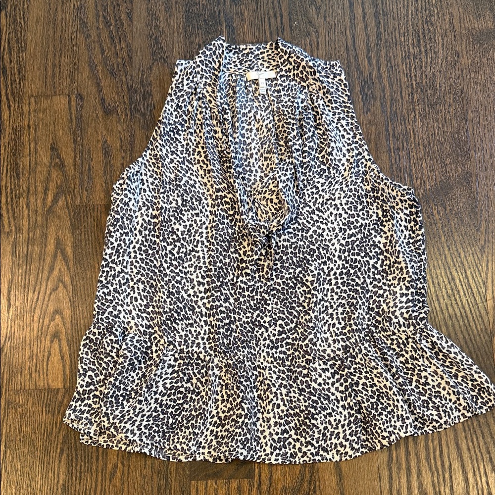 Leopard Print silk Sleeveless Blouse - Joie - size xs